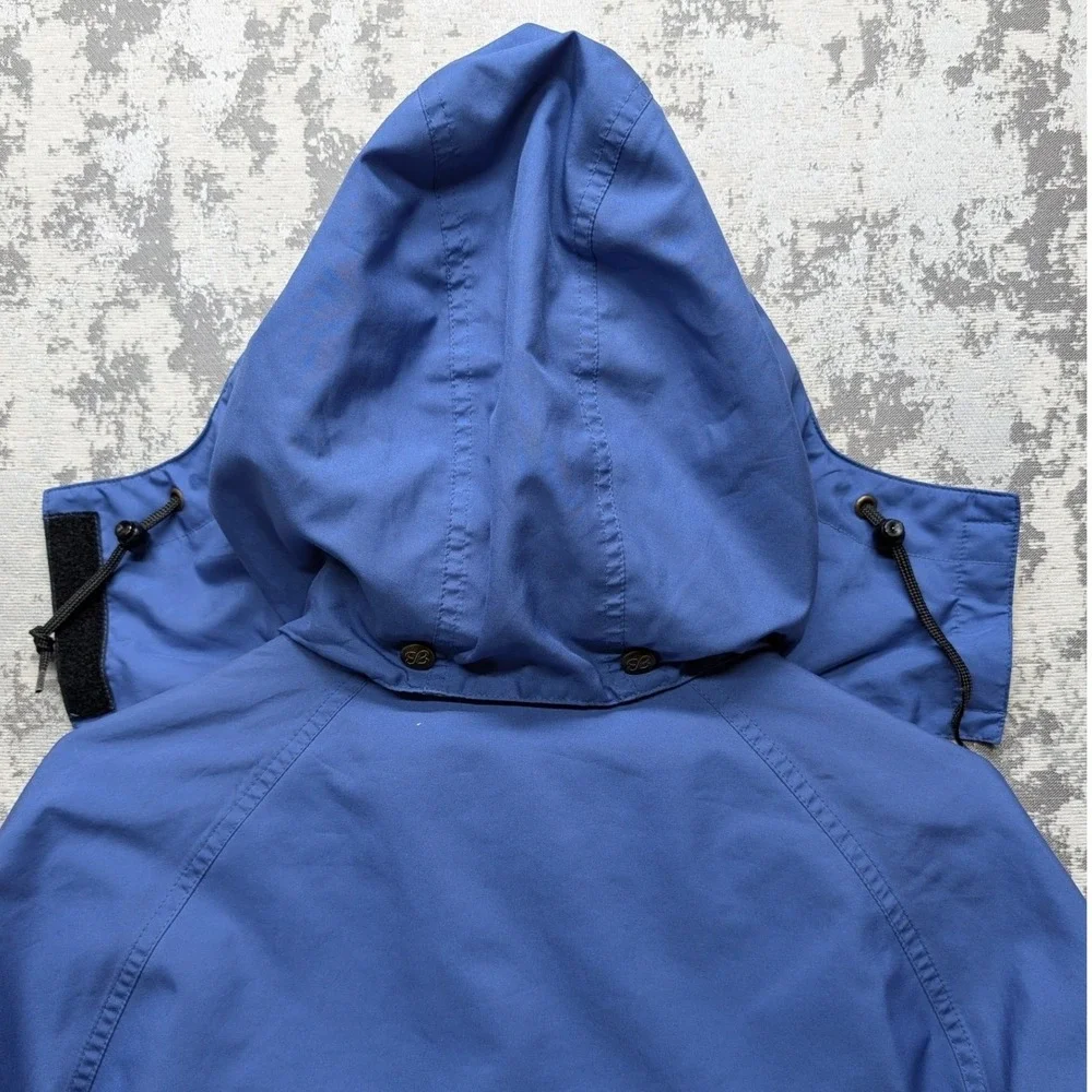 VTG Eddie Bauer Gore Tex Mens Blue Hooded Jacket Waterproof Breathable Chest 42